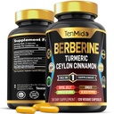 Berberine Supplement - 7v1 Formula - Združite s kurkuma, Royal Jelly, Ceylon Cinamon, Ginkgo Biloba, Ginger & Black Pepper - Prebavno zdravje, Imunska podpora - 120 kapsul