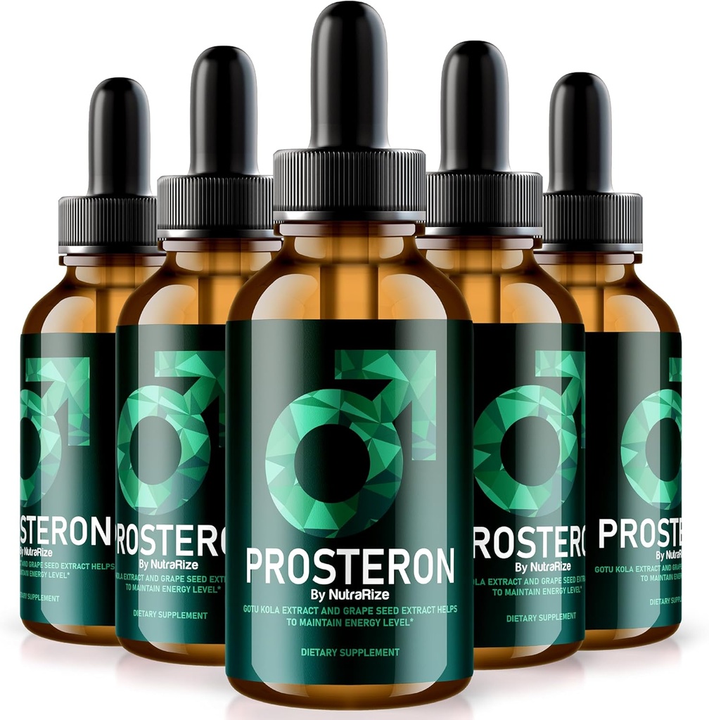 NutraRize (5 Pack) Prosteron kapljice, Vse-naravni prostate zdravstvenega dodatka, Premium vitamin za podporo zdrave cirkulacije, Uradni Prosteron Formula Mnenja (150 Serving)