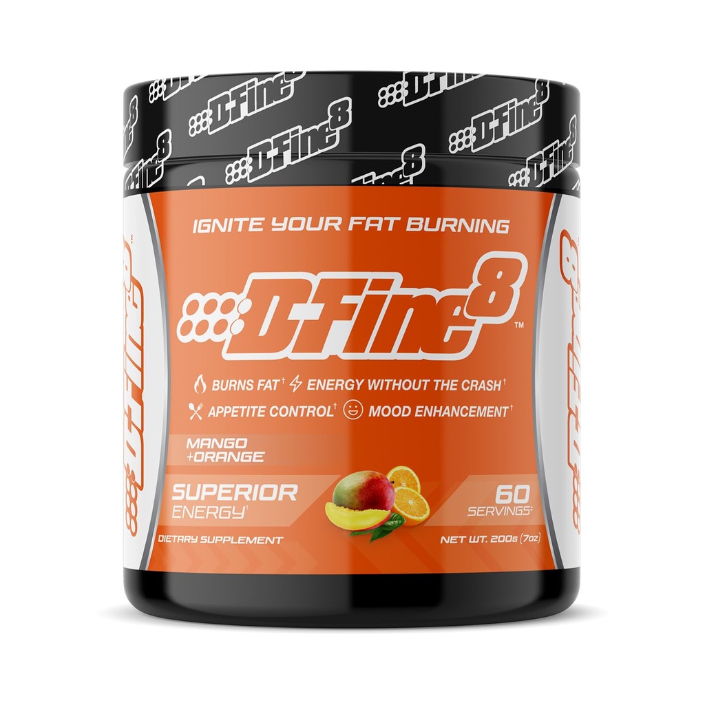 Termogenska energija pred treningom Powder & Shredding dodatek, Boost Energy Mood & Focus, Sugar Free, Vsebuje senactiv, vzdržljivost, 300mg kofein, N-acetil-L-tirozin (Mango Orange)