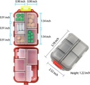 Tedenske tablete Organizator škatle, 10 Kompartmenti Majhne Zloženka Medicina Case Holder, Dnevni AM PM Morning Night Pocket Travel Kapsule Dispenser za vitamine, ribje olje, dodatek, Tableta, Siva