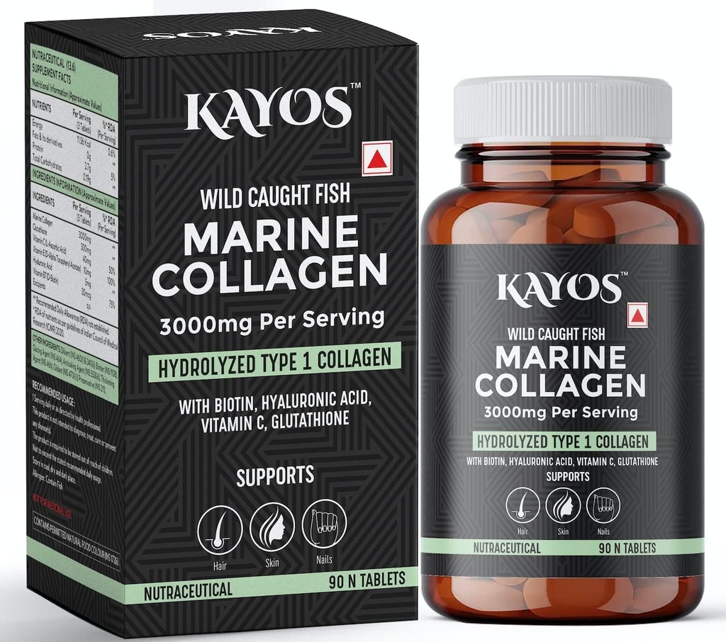 Miri Marine Collagen tablete – 3000mg tip 1 kolagen hidrolizat ribe aminokisline – z biotin, hialuronska kislina, vitamin C, glutatione – kosti sklep las kože nohtov dodatek - (90 pc)