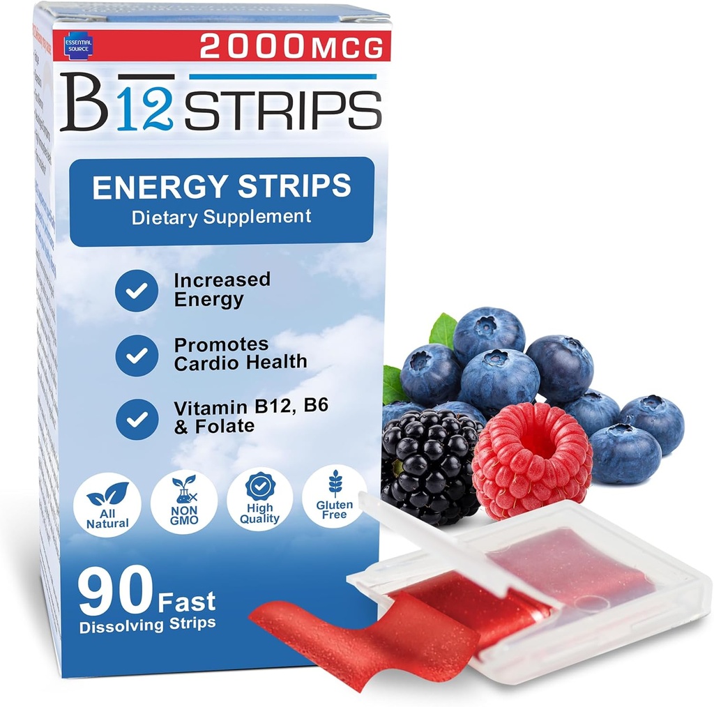 Essential Source 2000 mcg Metilkobalamin Vitamin B12 Podjezični energijski pasovi 