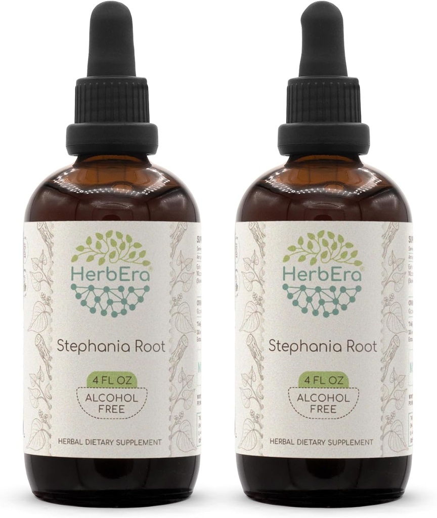 HerberEra Stephania Root B120(2pcs) Alkohol-free Herbal Extract Tinkture, koncentrirane tekoče kapljice Naravni stephania koren (Stephania Tetrandra) Suhi koren (2x4 fl oz)