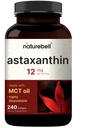 NatureBell Največja moč Astaksantin 12mg, 240 Softgels - 4 Mesec dobave - Naravni antioksidant iz Haematococcus Pluvialis Microalgee 