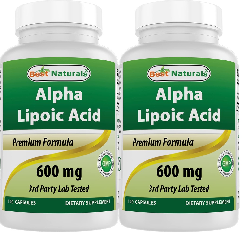 Najboljši naravni -- alfa lipoična kislina (ALA) - 600 mg (120-kratni odmerek)