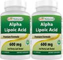 Najboljši naravni -- alfa lipoična kislina (ALA) - 600 mg (120-kratni odmerek)