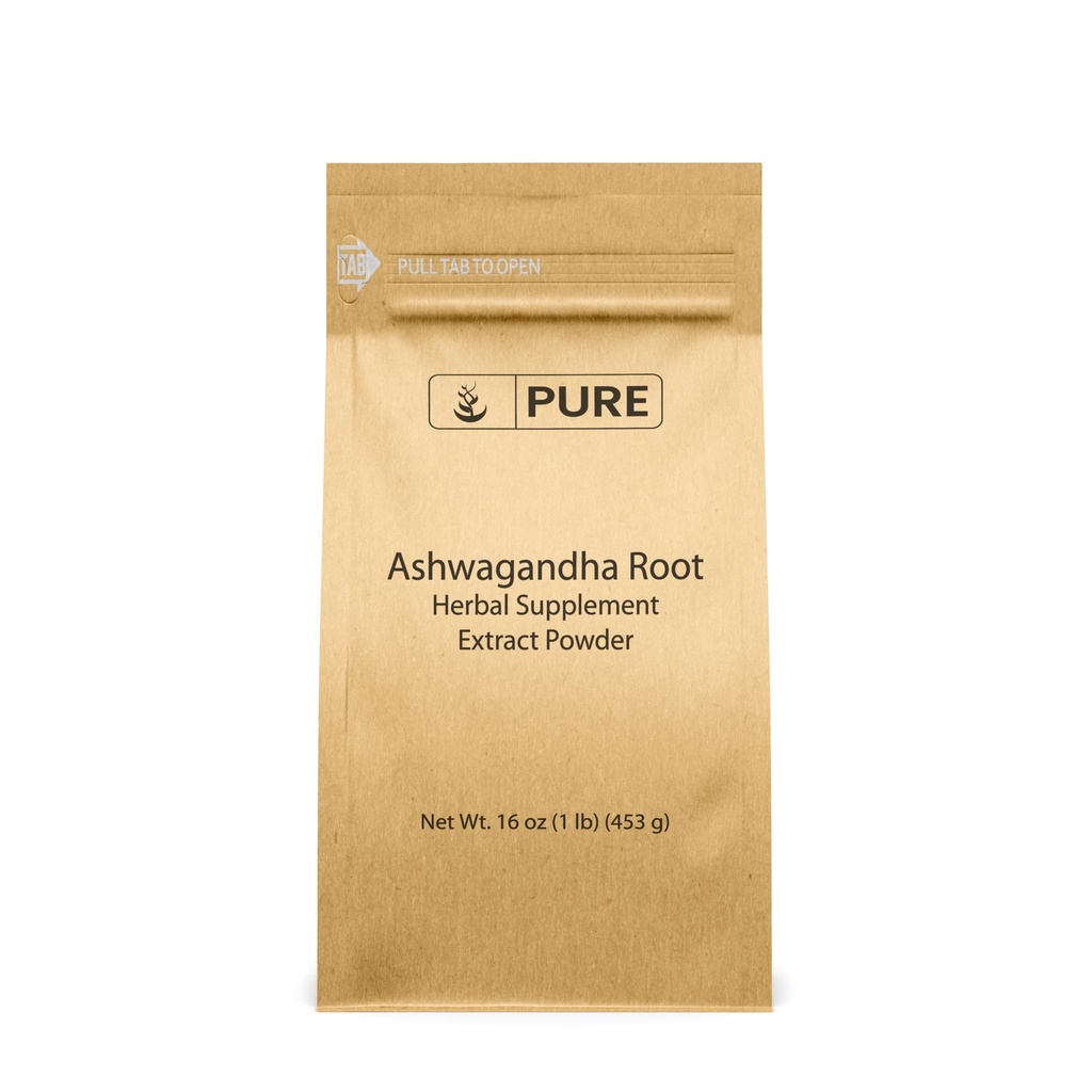 PURE POREKLA SESTAVINE Ashwagandha (1 lb) Naravna in čista, Veganska, Gluten-free, Lab-Preverjena