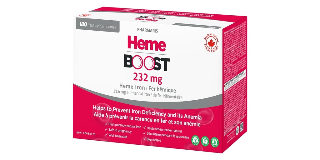 Hemeboost 11,6mg (232mg Heme Iron) I 180 Tablete 