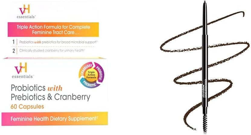 vH bistvenega pomena Probiotiki s prebiotiki in Cranberry Feminine Health Supplement 60 Kapsule in vlažna n divje Ultimate Brow Micro Eyebrow Retract Pencil temno rjava Ultra Fine 1.5mm Nasvet