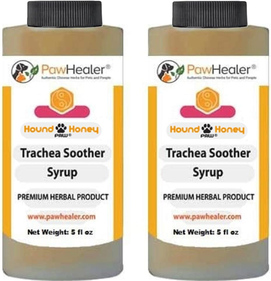 PawHealer Trachea Soother Syrup 2PAK Hound Hound Med - naravni zeliščni remedy za simptome kolapsirane Trachea - Okusi dobri - enostaven za uporabo (5 fl oz/ea) ...
