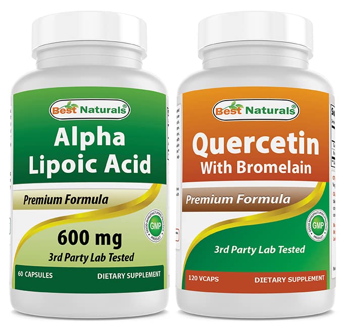 Najboljši naravni alfa lipoična kislina 600 mg & Quercetin z bromelainom