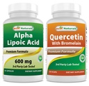 Najboljši naravni alfa lipoična kislina 600 mg & Quercetin z bromelainom