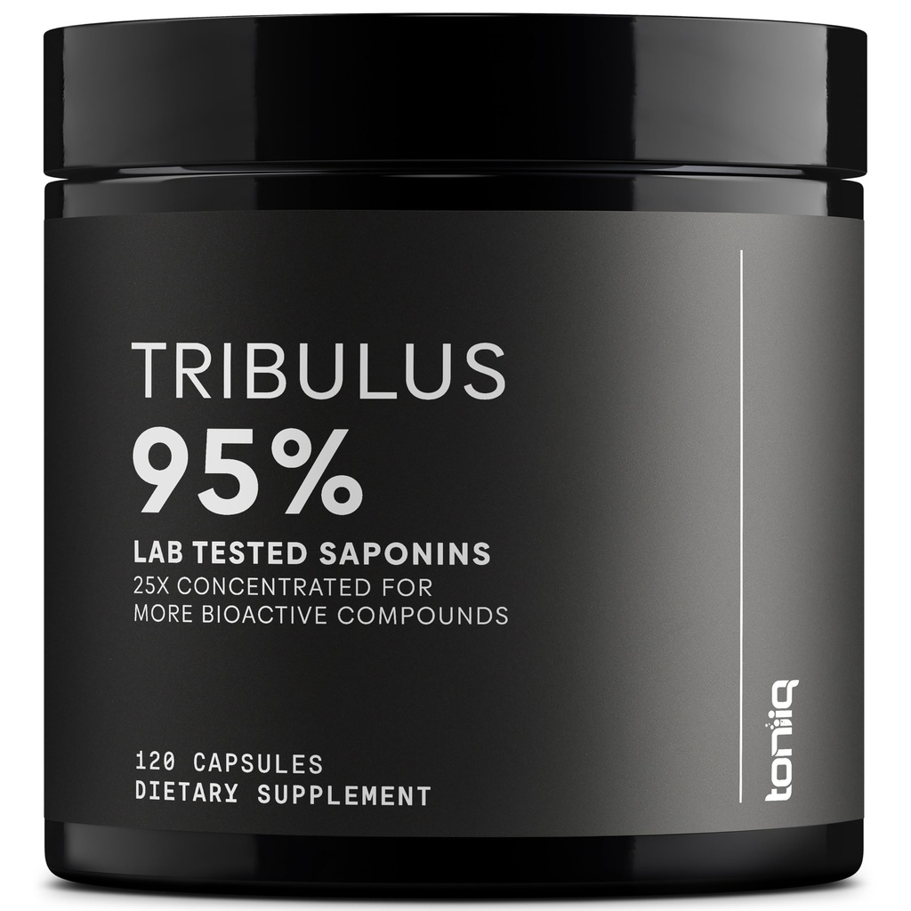 Toniiq Tribulus Terrestris za moške - Ultra visoka jakost 25:1 ekstrakt s 95% Saponini - 1300mg Pure & Koncentrirana Formula - 3.delni laboratorij Testiran za čistost in kakovost - 120 kapsul