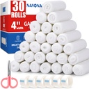 Navona Gauze Rolls 30 Pack, 4 v x 4,1 Yards, individualno rolled Gaza, Mumiy Ovitek, Premium Gazes Ovitek za rane