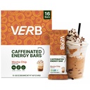 Verb Kofeinated Energy Bars Mocha Chip (26g, Pack of 16) 110-Calorie Delicious Low Sugar Energy Bar - Vegan Gluten Free On-the Go Prigrizek z 80mg zeleni čaj Kofein, Samo realne sestavine