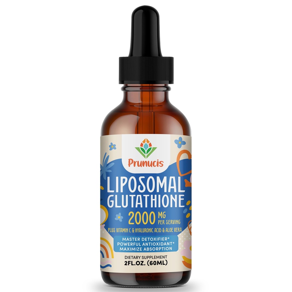 2000MG liposomski glutation tekoči, 98% Absorpcija, aktivna oblika L-glutatione dodatek, Vegan prijazen, močan antioksidant kompleks za imunski sistem, Staranje obramba, Detox, 2 FL.OZ