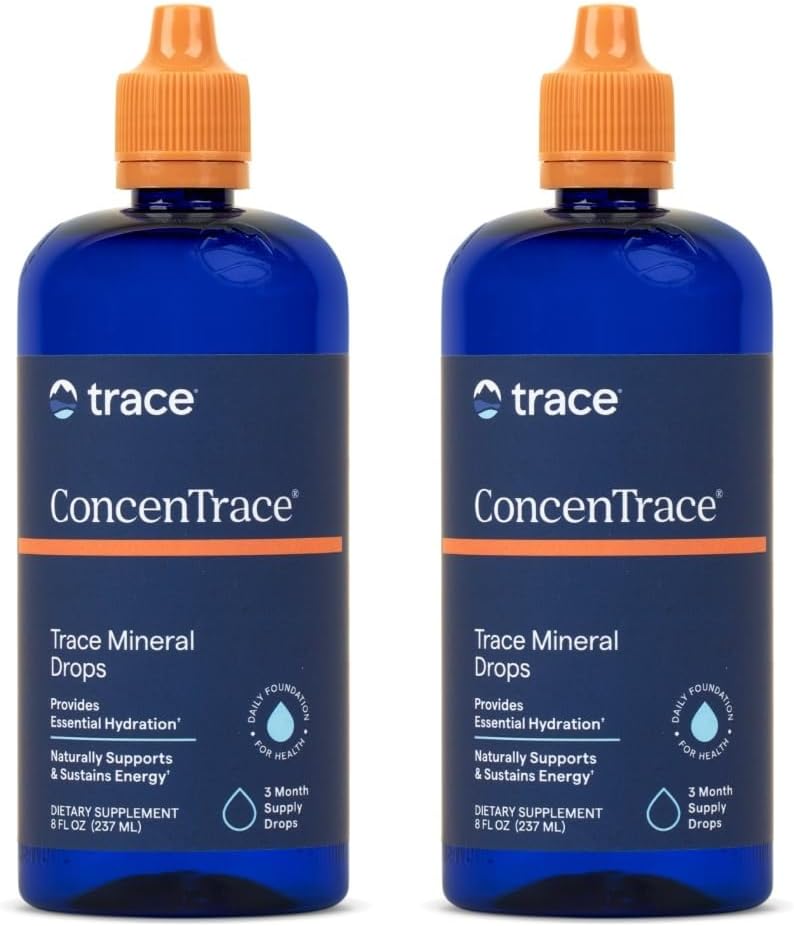 Traces Minerals ConcenTrace Trace Mineral Drops - Tekoči dodatek za podporo kosti in sklepov - Aids Hidracija in elektrolitska restavracija - Unflavored, 8 fl oz (192 Serving)