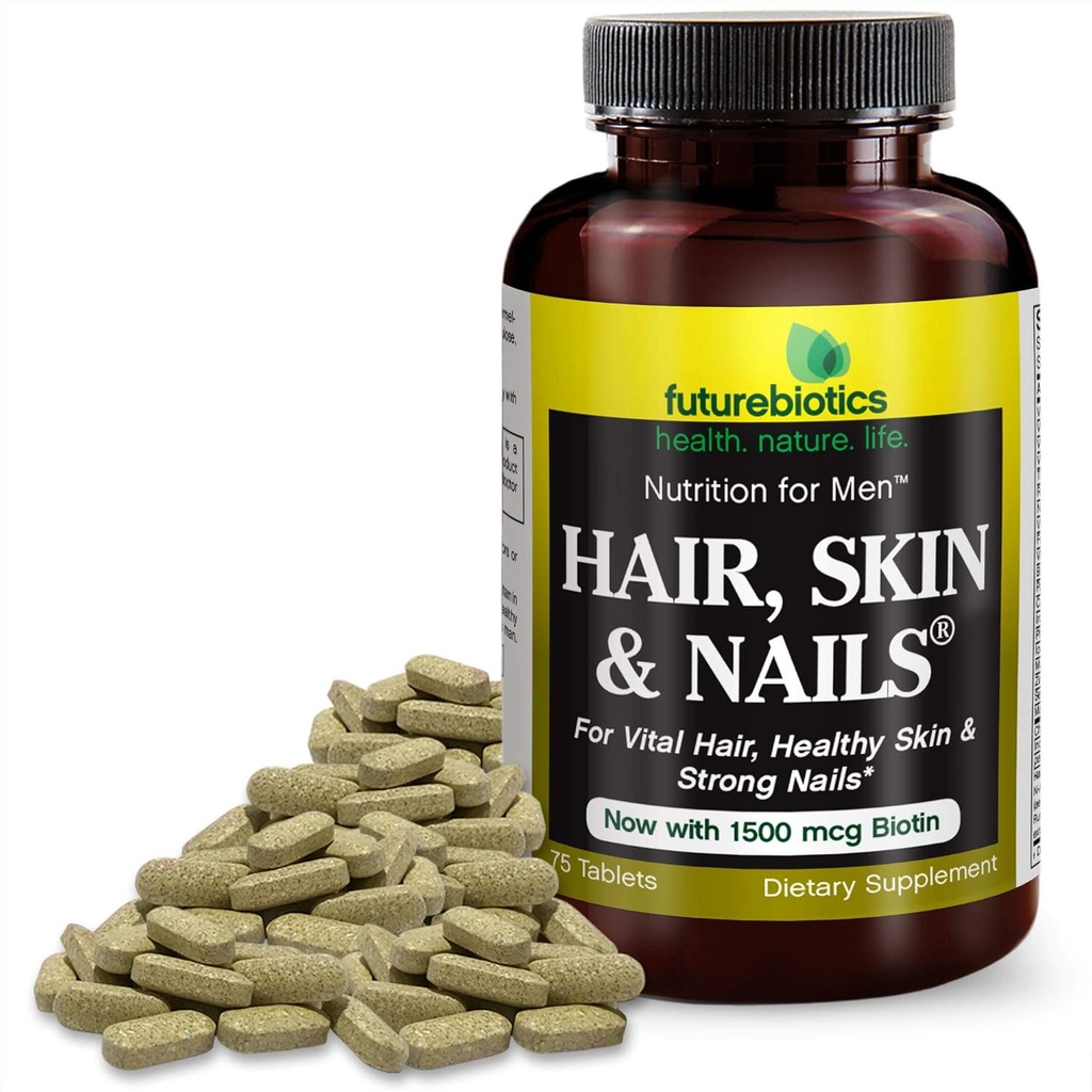 Futurebiotics Hair Skin Nohti za moške tablete, 75-Count