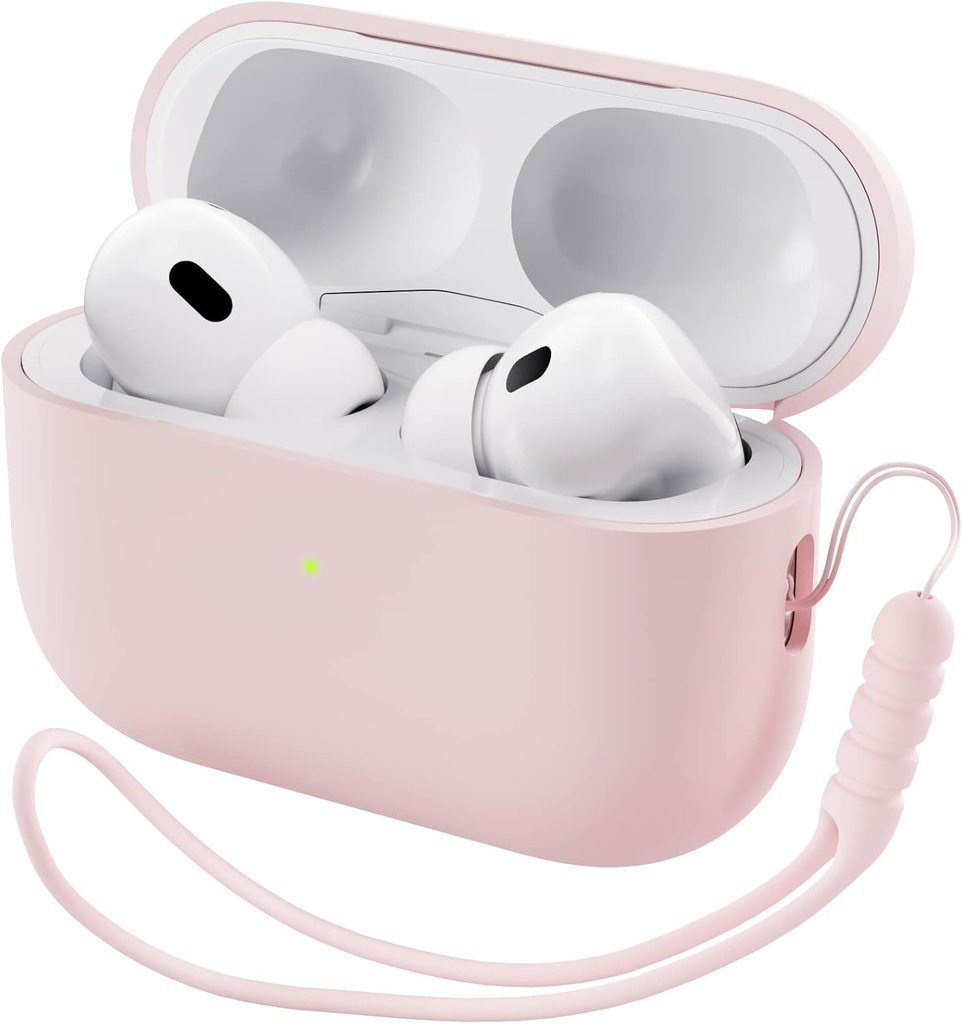 ORNARTO Združljiv z AirPods Pro 2 Primer 2022, Full Protection Hybrid Silikone za AirPods Pro 2. Generation Case, Front LED Vidna koža pokrov-Pink