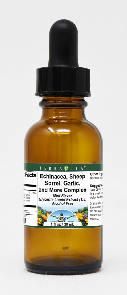 Terravita Echinacea, Sheep Sorrel, Česen, in bolj kompleksen izvleček tekočine glicerit (1:5) - metin aromat (1 oz, ZIN: 523695)