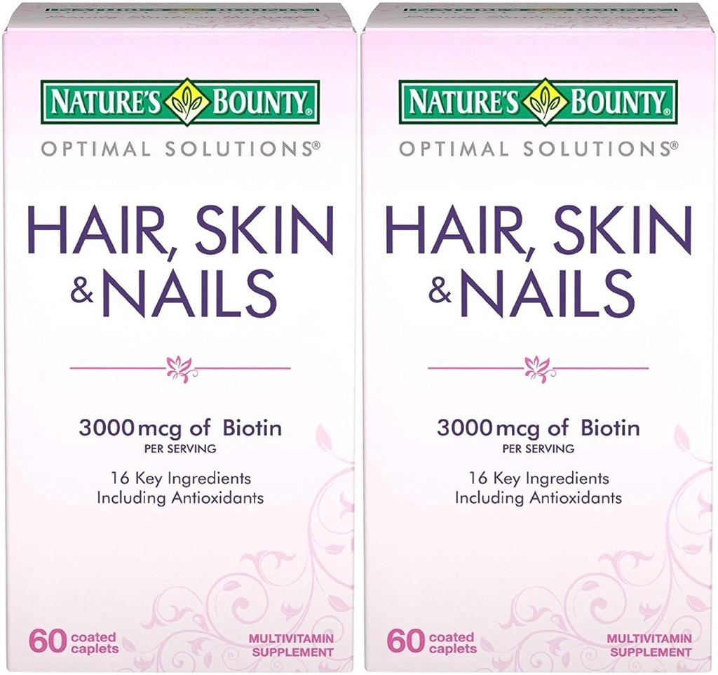 Naravoslovni Bounty Optimalne rešitve Lasje, kože in nohti Formula, 120 Obloženi Caplets (2 X 60 Count)