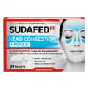 Zamašena PE glava Congestion + Mucus Relief tablete za Sinus tlak, Congestion, & Glavobol, Ne- Drowsy Dekongestiv z acetataminofen, Guaifenesin & Phynephrine HCI, 24 ct