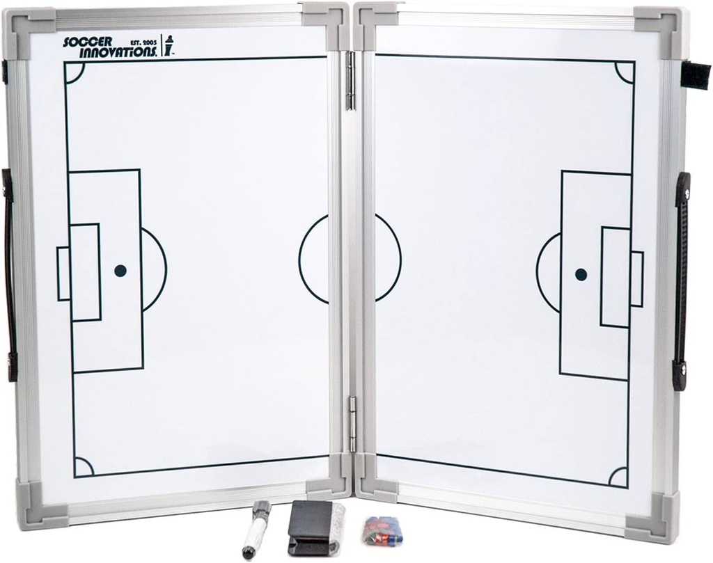Nogomet Inovacije Hinged Magnetic Taktični Coaching Board, Izjemno prenosna suha izmišljotina bela Board za nogometnih trenerjev vseh stopenj za izvedbo taktične analize.