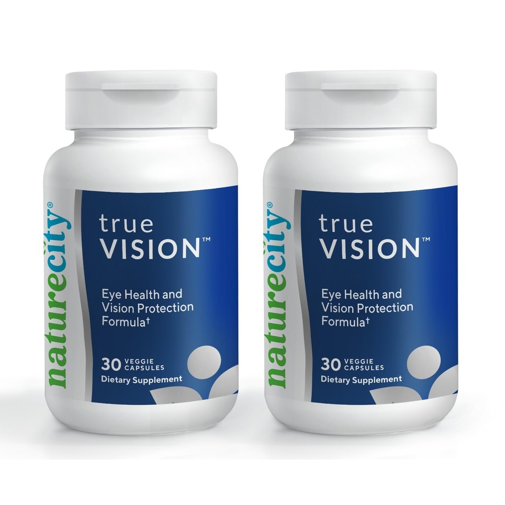 NatureCity True-Vision Eye Health Supplement - rastlinsko-bazen lutein in Zeaksantin z visoko jakostjo Saffron 20mg - Modra zaščita svetlobe, podporo centralni in nočni vid (60 Veggie kapsule)