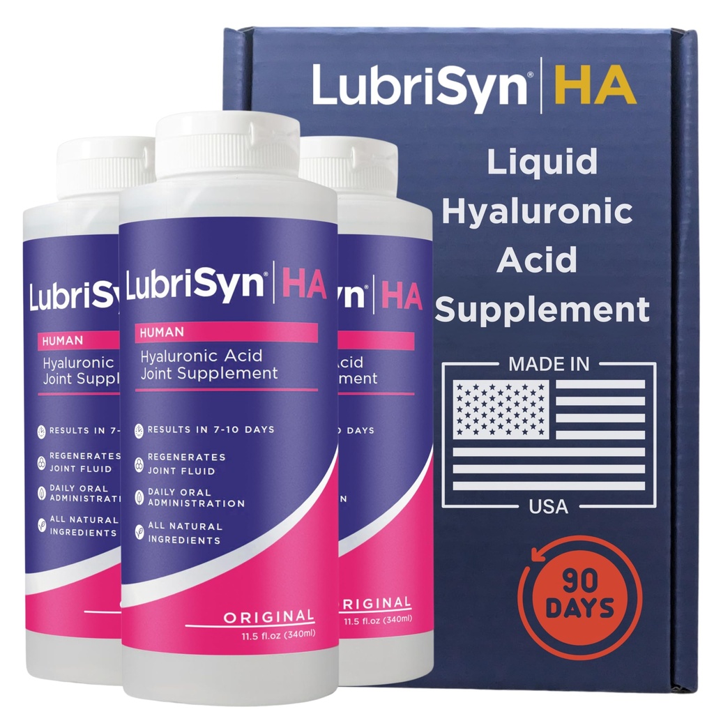 Lubrisin Hyaluronic Acid oralna skupna dopolnila – Tekoča HA formula za ljudi – spodbuja skupno podporo, mobilnost, prilagodljivost, hidracijo in zdravo funkcijo za moške in ženske – Original 3 x 11.5oz