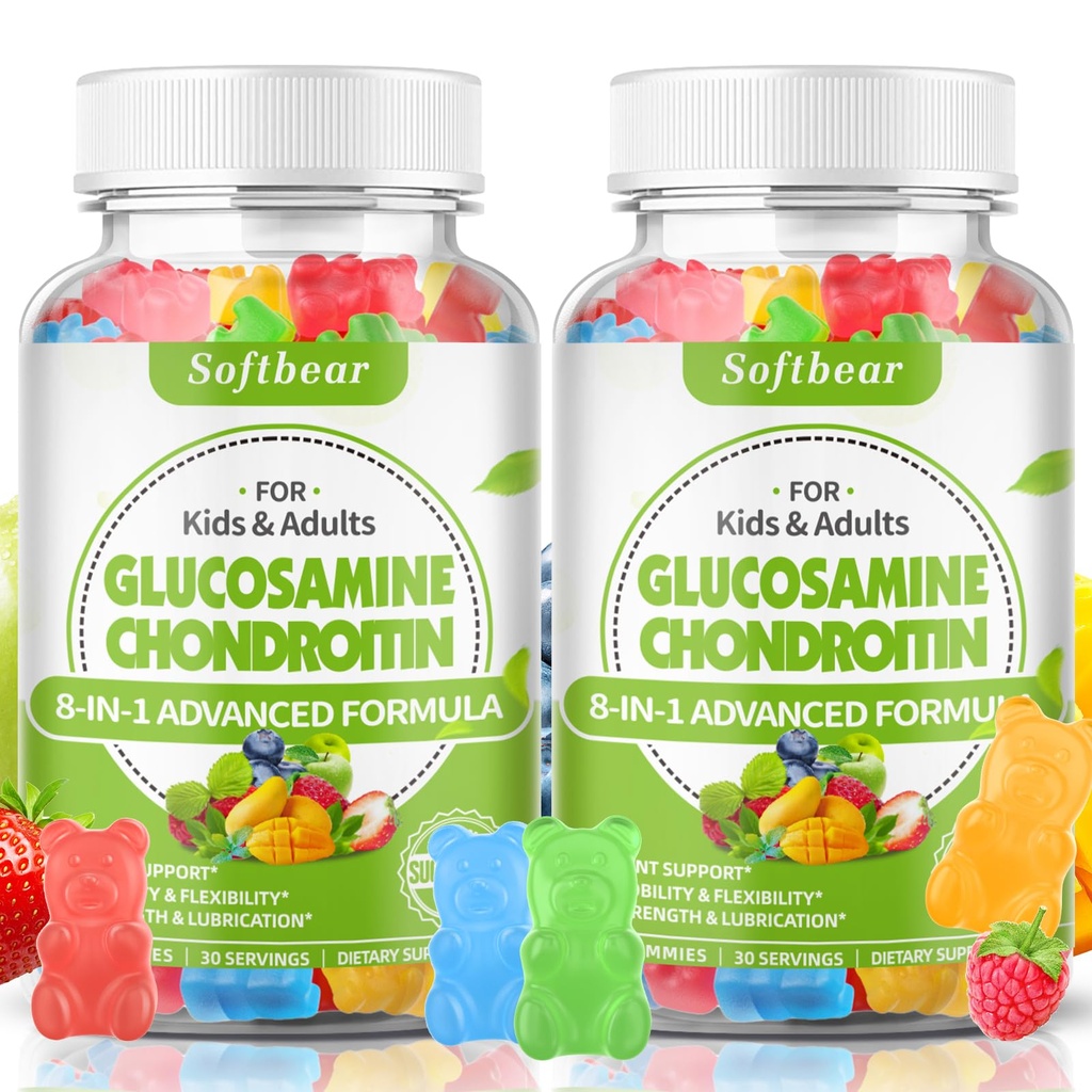 mehki medved Glukozamin Chondroitin Gumies z MSM trojno moč, organsko žvečljivi glukozamin hondroitin dodatek za skupno podporo Vegan mešane sadne arome 120