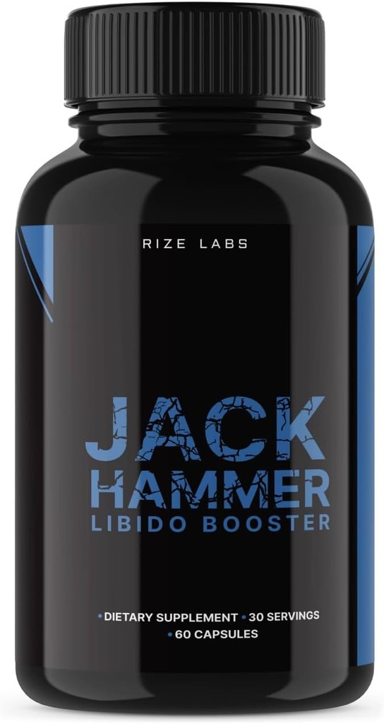 Jack Hammer Libido Booster za moške, Jack Hammer Libido Booster dodatek, Jack Hammer Libido Booster Močen vse naravne formule za izboljšanje uspešnosti, Jackhammer Reviews (60 kapsul)
