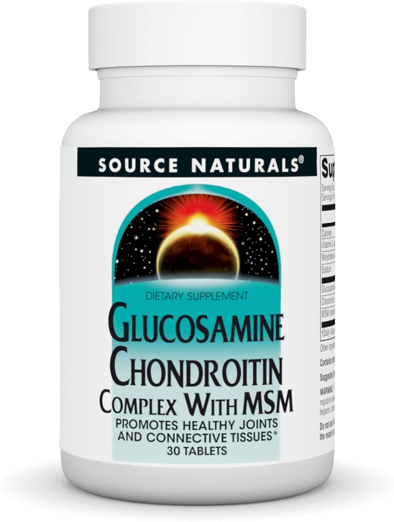 Vir Naturals Glukozamin Chondroitin Complex z MSM, spodbuja zdrave sklepe in povezana tkiva* - 30 tablet