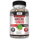 Kaja Naturals Red Panax Ginseng + Ginkgo Biloba - Nootropic Brain Supplement - Kognitivna in koncentracija podpora - Brain Booster, Focus, in Memory Supplement - 180 Kapsule