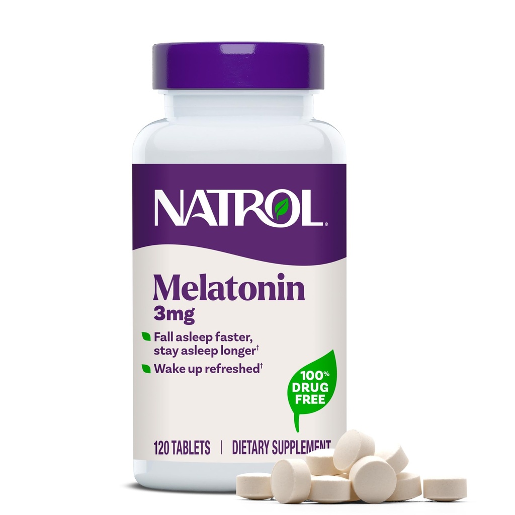 Natrol Melatonin 3 mg, prehranska dopolnila za počitek, dodatki za spanje za odrasle, 120 Melatonin tablete, 120 dnevna ponudba