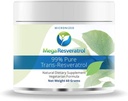 Mega Resveratrol prašek, farmacevtska stopnja, 99% Pure Micronized Trans-Resveratrol, 60 Grams prašek, Čistost potrjena. Pomožne snovi Proste.