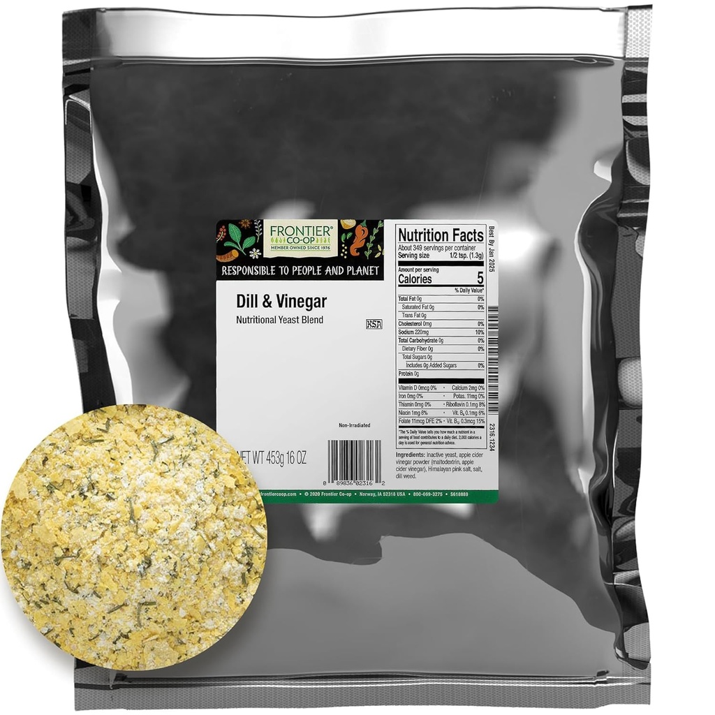 Frontier Co-op Dill in Vinegar Nutritional Yeast Mešanica 1lb