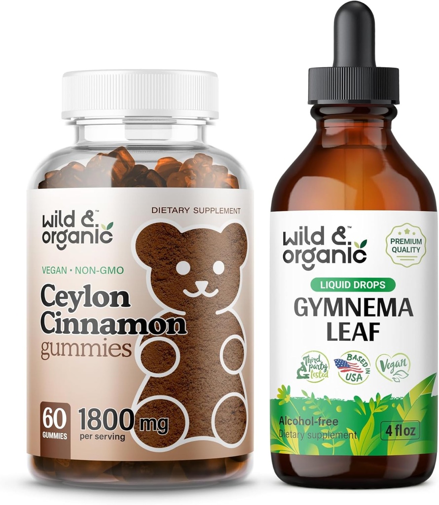 Wild & Organic Ceylon Cimet Gummies & Gimnema Tincture