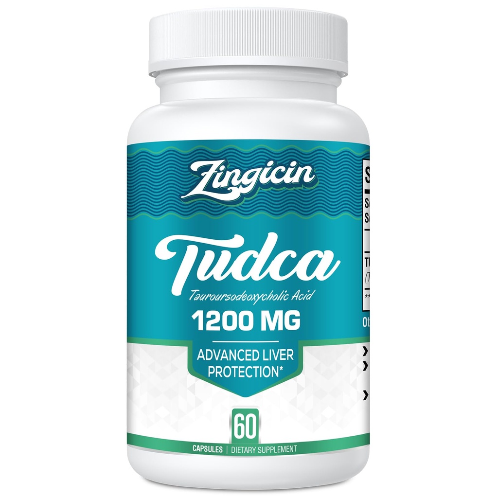 TUDCA dodatek 1200mg - 60 Veggie kapsule,Powerful TUDCA žolčne soli dopolnila za jetra, prebava