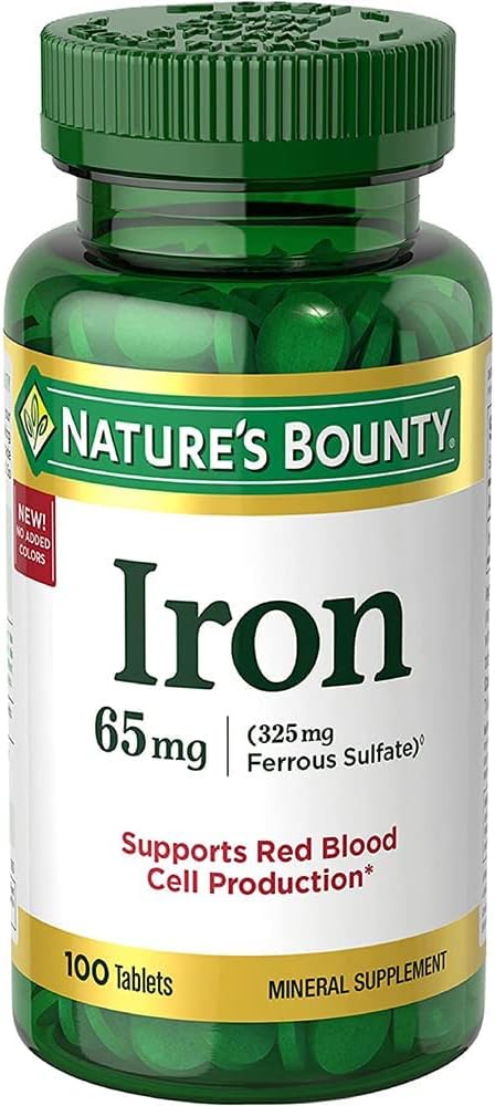 Narava Bounty I.Ron 65mg, 325 mg Ferrous Sulfat - Celularna energijska podpora - 65mg - 100 tablet,..