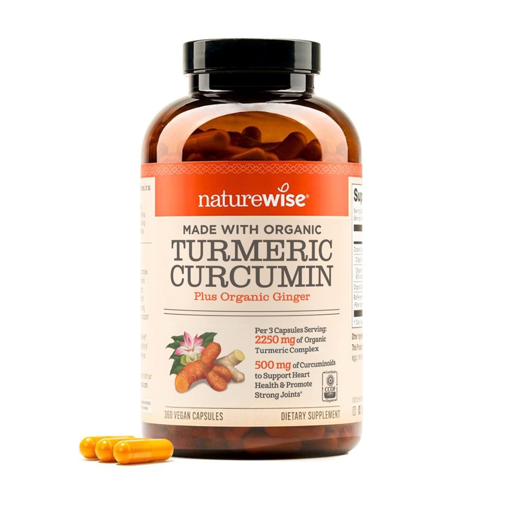 NatureWise Curcumin Kurkumin 2250mg - 95% Curcuminoide & BioPerine Black Pepper Extract for Advanced Absorption - Daily Joint and Immune Health Support - Vegan, Non-GMO, 360 Count[120-Day Supply]