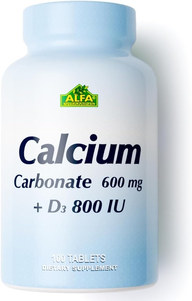 Kalcij 600mg + D3 prehranska dopolnila z vitamini ALFA – spodbuja zdrave kosti – zdrave zobe – zdravo srce – zdravo živčevje – 100 tablet