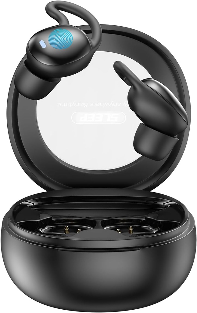 Naglavne slušalke za spanje, brezžične slušalke za stranske spalce, mini slušalke za spanje, ultra tanek Bluetooth 5.4 slušalke, udobne nevidne – črne
