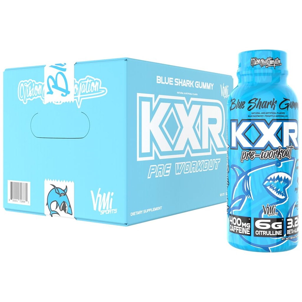 VMI Sports KXR Visoka Stimulant Pred-delovna energija Pripravljen za pitje 400mg kofeina, 6g citrulin, 3.2g Beta-alanin 