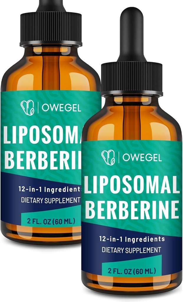 Liposomski Berberine HCL Tekoči kapljici – Napredno 12-v-1 Zeliščna Formula s Ceylon Cinamon, Bitter Melon, Zeleni čaj & More – 4 Fl Oz