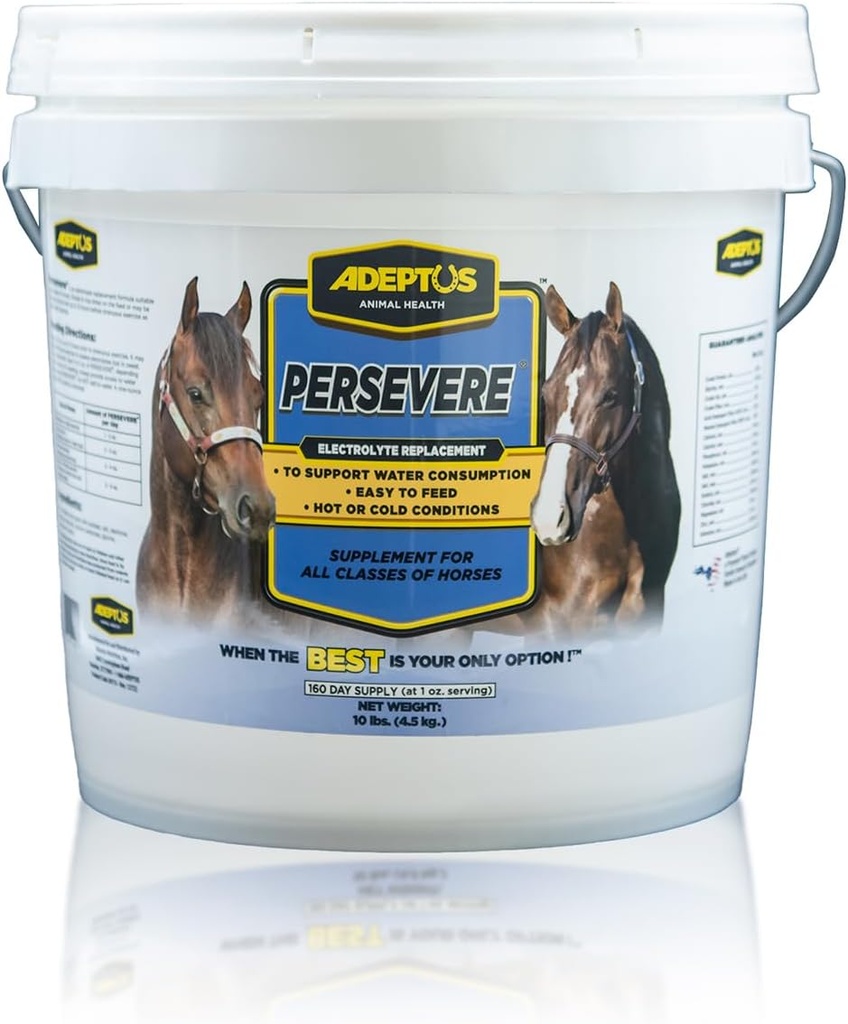 Adeptus Nutrition Perhead Elektrolitski dodatek za vse razrede konj, Podpira Hidracija, Uravnotežena formula za zamenjavo potenja, Prebiotična Yeast Base, Easy-Feed Powder, 10 Lbs