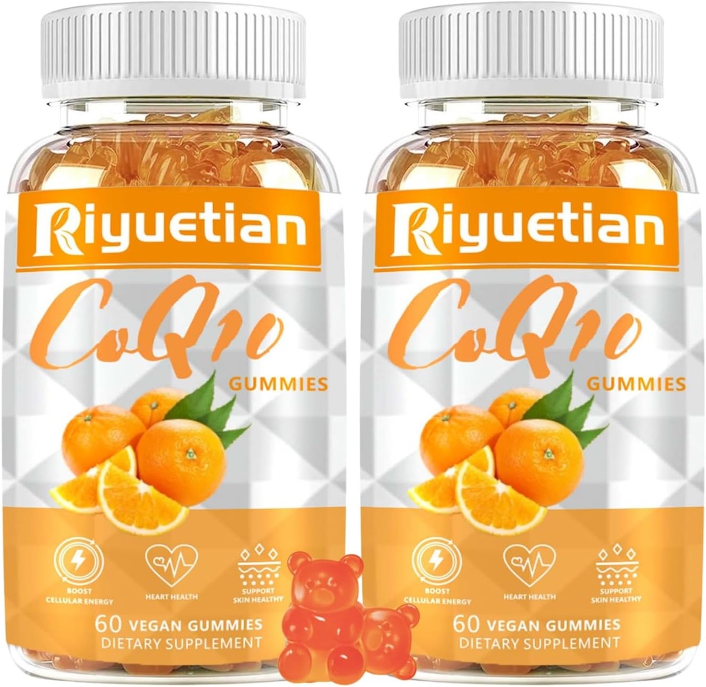 2 pakiranji COQ10 Gumies - CoQ10 500mg + Omega-3 EPA/DHA + magnezijev glicinat + cinkov citrat za podporo zdravju srca, proizvodnji energije, imunskega sistema in absorpcije mineralov