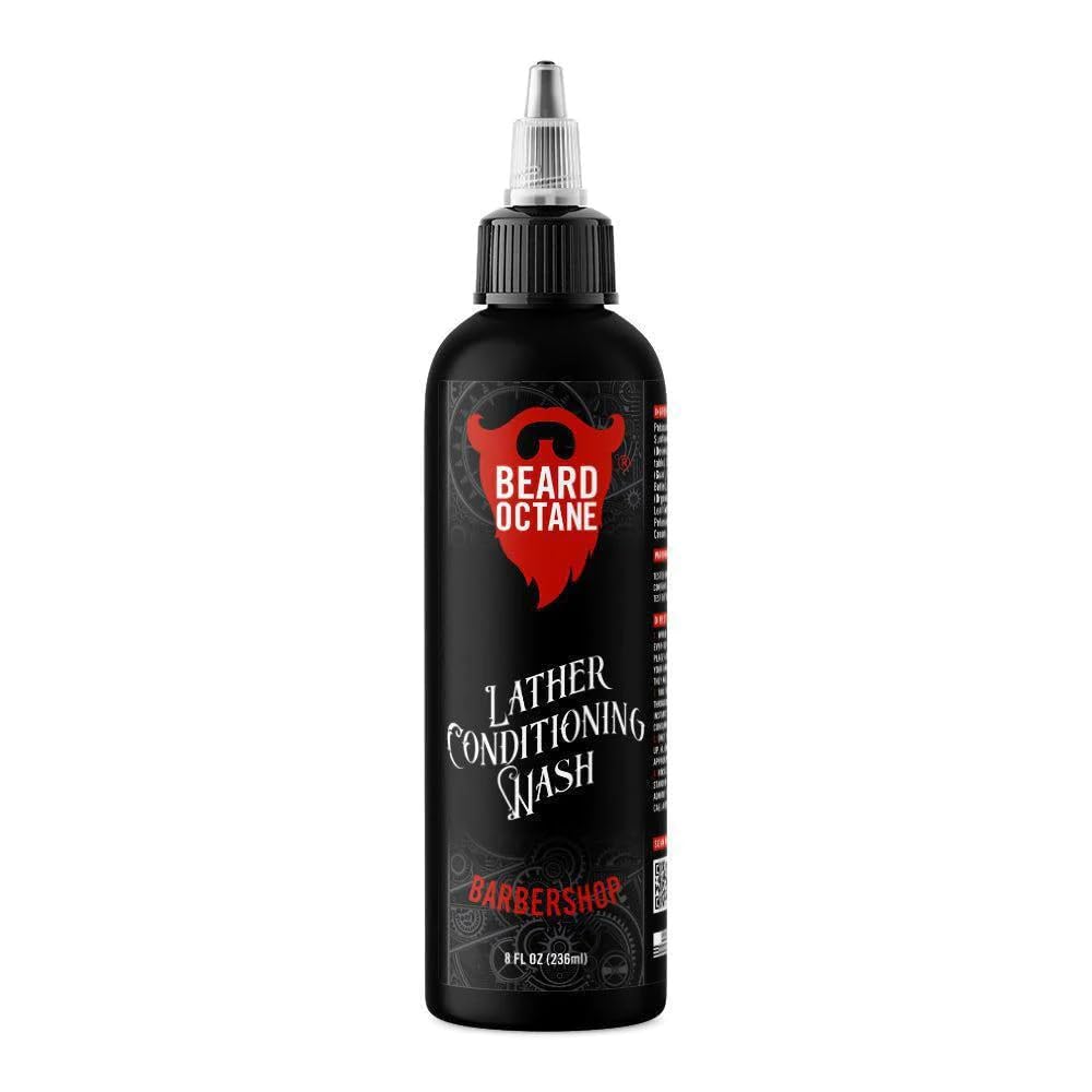 Brada Octane: Barbershop Beard Wash - 8oz Beard Shampoo - Čisti in vlaži brade w/Shea Butter - mehkejše brade - Made in USA