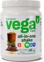 Vega Organic All-in-One Vegan Protein Powder Mocha (9 Serving) Superfood sestavine, Vitamini za podporo imunitete, Keto prijazno, Pea Beljakovine za ženske in moške, 12.7oz (Packaging May Vary)