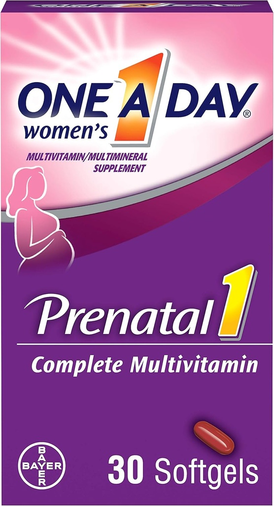 Enodnevni predporodni 1 z DHA in folno kislino Softgels, 30 ea (paket po 4)