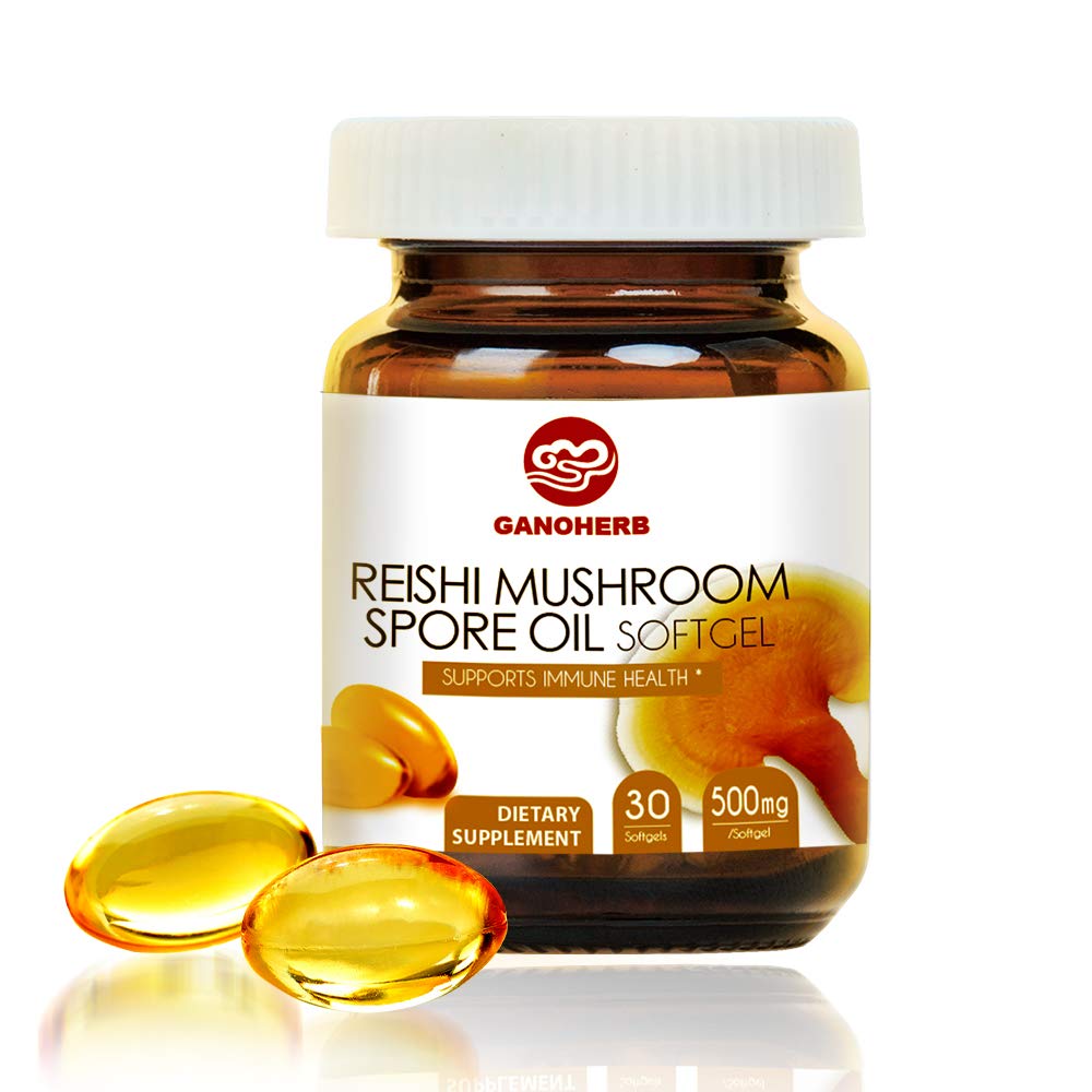 Organski Reishi gob Spore Oil Supplement-USDA Ganoderma Lucidum Extract Kapsula-Immune Sistem naravna energija za Wellness & Liver Podpora-Vegan, Non-GMO Gluten Free, 30 Veggie Softgels